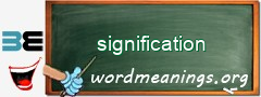 WordMeaning blackboard for signification